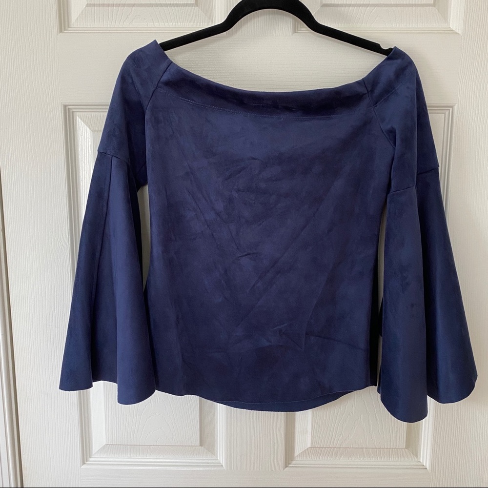 Faux Suede Off the Shoulder Top Fifteen Twenty S